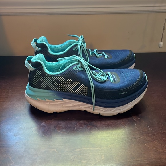 Hoka One One Womens Sneakers size 8.5m in Navy and Aqua - Picture 2 of 6